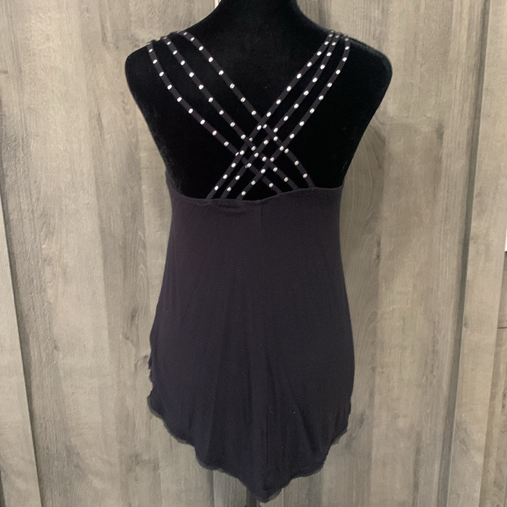 Candie's Fashions Spaghetti Straps Decorative Back Black Tank Top Women's XS - Picture 4 of 8